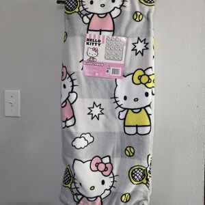 Hello Kitty Plush Throw Blanket - Pink, Yellow, Gray
